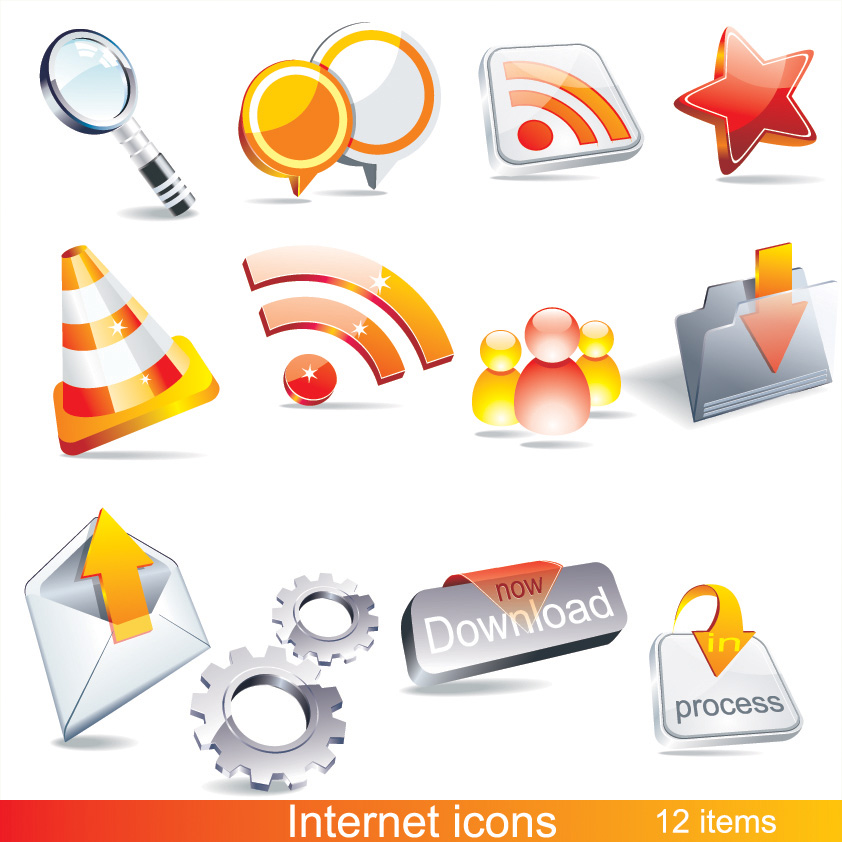 free vector 2 sets of beautiful 3d icon vector